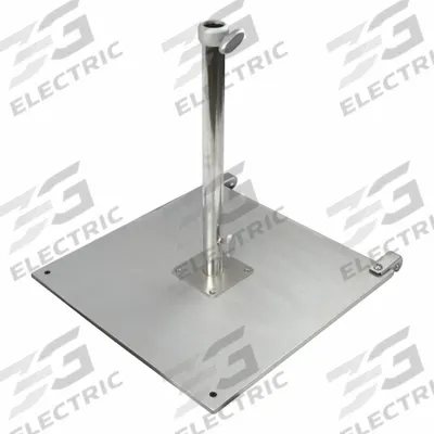 CALIFORNIA UMBRELLA Umbrella Base: Silver, For 1 1/2 in Pole Dia, 33 1/2 in Overall Dia - Patio Umbrella Bases