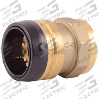 SHARKBITE Push-Fit Adapter Fitting: Straight, 1 1/2 in Pipe x 1 1/2 in Pipe Size, Brass, Coupling (MPN UXL114140F). Key specifications — Brand: SHARKBITE.