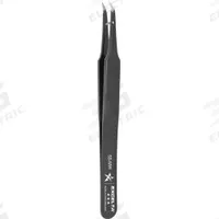 EXCELTA Tweezers: Carbon Steel, Point, Bent Tip (MPN 55-MW). Key specifications — attr1002355: Carbon Steel; attr1002345: EXCELTA; attr1002348: Carbon Steel; attr1002358: Smooth; attr1002361: 55-MW; attr1024781: Standard.