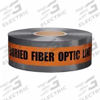 APPROVED VENDOR Detectable Buried Tape: 1,000 ft Tape Lg, Orange, Aluminum (MPN SD6105O51-200). Key specifications — Message: Caution Buried Fiber Optic Below; Material: Aluminum.