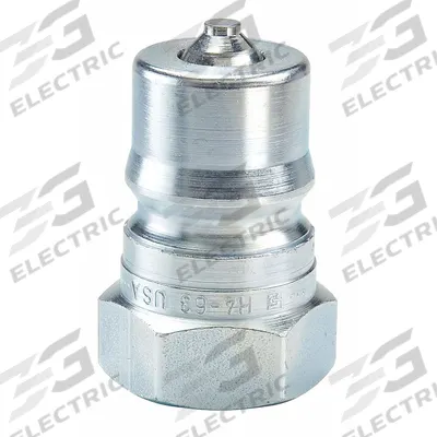 PARKER Hydraulic Quick Connect Hose Coupling: 1 in Coupling Size, Steel - ISO B Series Hydraulic Quick-Connect Coupling Plugs