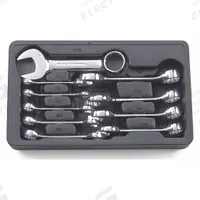 GEARWRENCH Combination Ratcheting Wrench Set: Alloy Steel, Full Polish Chrome, 10 Tools, Std, SAE (MPN 81905). Key specifications — attr309520: Full Polish Chrome; attr309519: Alloy Steel; attr309509: 3/8 in to 15/16 in; attr324929: GEARWRENCH; attr309522: No; attr309533: Yes.
