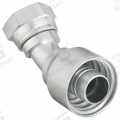 AEROQUIP Hydraulic Crimp Fitting: Steel x Steel, 45° Elbow, -20 For Hose Dash Size - Aeroquip Crimp Hydraulic Hose Fittings with JIC Connection
