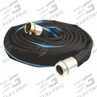 Water Discharge Hose: 2 in Hose Inside Dia., 125 psi, Black, 2 in x 2 in Fitting Size, 50 ft Hose Lg (MPN RD200-50MF-G). Key specifications — Temp. Range: -25° to 200°F; Hose Color: Black; Brand: CONTINENTAL.