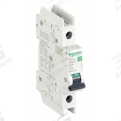 SCHNEIDER Miniature Circuit Breaker: 0.5 A Amps, 60V DC, 14kA at 120/240V AC - Z-Curve, 1-Pole UL489 DIN Rail-Mount Miniature Circuit Breakers