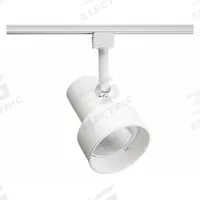 Track Lighting Head: Incandescent, Step Shape, 75 W, 4 3/8 in Dia, 6 in Lg, Compatible with Track J (MPN R512 WHB WH). Key specifications — Brand: JUNO LIGHTING; Lighting Technology: Incandescent; Housing Color: White with White Baffle.