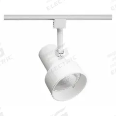 Track Lighting Head: Incandescent, Step Shape, 75 W, 4 3/8 in Dia, 6 in Lg, Compatible with Track J (MPN R512 WHB WH). Key specifications — Brand: JUNO LIGHTING; Lighting Technology: Incandescent; Housing Color: White with White Baffle.