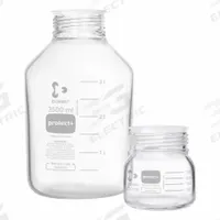 DURAN Narrow Mouth Round Glass Bottles - Safety Coated: 1 L, 80 mm, Colorless, 10 Bottles (MPN 218655489). Key specifications — Brand: DURAN; Graduated: Yes; Pre-Cleaned: None; Body Color: Colorless; Screw Closure Size: 80 mm.