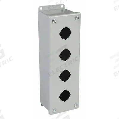 HOFFMAN Push Button Enclosure: 30mm, 4 Holes, Carbon Steel - Enclosures for 30mm Operators