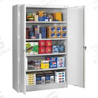 TENNSCO Storage Cabinet: 48 in x 18 in x 78 in, Swing Handle & Keyed, 20 ga Panel Thick, Leveling (MPN J1878ALGY). Key specifications — Cabinet Color: Light Gray; Method of Construction: Bolted; Base Type: Leveling; Assembled: Unassembled; Mobility: Stationary; Adjustable Shelves: (4) Adjustable; Cabinet Finish: Powder Coated; Cabinet Material: Steel.