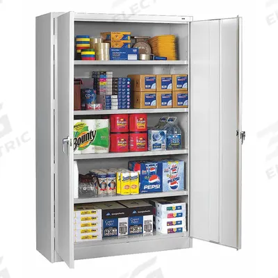 TENNSCO Storage Cabinet: 48 in x 18 in x 78 in, Swing Handle & Keyed, 20 ga Panel Thick - Commercial Shelf Cabinets