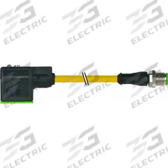 MURRELEKTRONIK Cordset: M12 Male Straight x DIN Form CI, 0.6 m Cable Lg, PVC, Yellow, 3 Pins, IP67 (MPN 7000-41041-0160060). Key specifications — Wire Size: 18 AWG; Brand: MURRELEKTRONIK; Cable Jacket Color: Yellow; IP Rating: IP67.