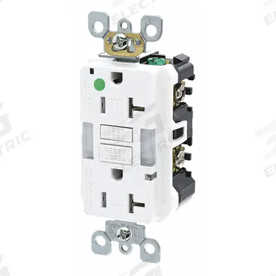 LEVITON GFI Receptacle: Hospital Grade Fed. Spec., Decorator Duplex, 5-20R, White, GFCI - General Purpose Receptacles