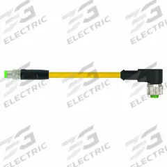 MURRELEKTRONIK Cordset: M8 Male Straight X M12 Female Straight, PUR, Yellow, 1 m Cable Lg (MPN 7000-88241-0300100). Key specifications — Cable Jacket Color: Yellow; IP Rating: IP66K; Wire Size: 24 AWG; Brand: MURRELEKTRONIK.