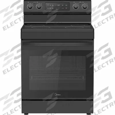 MIDEA Oven Range: Stainless Steel, Electric, 4 Burners - Oven Ranges