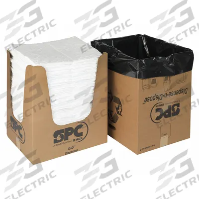 BRADY SPC ABSORBENTS Sorbent Pad: 49 oz Volume Absorbed Per Pad, Polypropylene, White, Box - Sorbent Pads