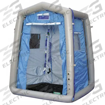 FSI Decontamination Shower: 1 Stations, 7 Spray Heads, Enclosed, Inflatable - Decontamination Showers
