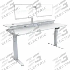 VERSADESK Electric Sit-Stand Desk: White, Wood, 72 in Overall Wd, 30 in Overall Dp, Laminate/Steel (MPN VT1377230-03-05). Key specifications — attr989930: White; attr989931: Steel; attr989903: VERSADESK; attr989914: White; attr989916: Wood.