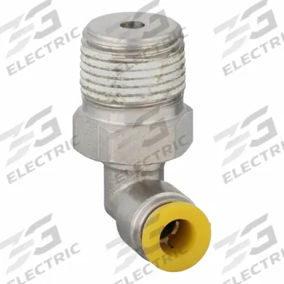 PARKER Push-Fit Elbow Fitting: 10 mm OD x 3/8 mm Pipe Size, Push-to-Connect x BSPT - Nickel-Plated Brass Tube Fittings
