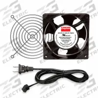 DAYTON Axial Fan: 85 cfm_95 cfm Airflow @ 0.000 in SP, 4 3/4 in Ht, 1 1/2 in Dp, Terminals, IP20 (MPN 786EW3). Key specifications — Blade Material: Polycarbonate; Includes: Cord Set with NEMA 1-15 Plug; Brand: DAYTON.