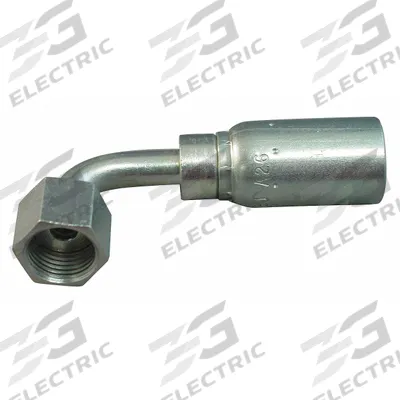 KURT Hydraulic Crimp Fitting: Carbon Steel, 90° Elbow, -12 For Hose Dash Size - Kurt Crimp Hydraulic Hose Fittings with ORS Connection