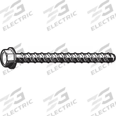 APPROVED VENDOR Screw Anchor: 2 1/4 in Overall Lg, 1/4 in Dia, Steel, External Hex, Hex - Heavy-Duty Hex-Head Screw Anchors