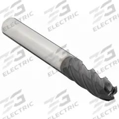 OSG Ball End Mill: Carbide, TiAlN Coated, 4 Flute, 11/64" Mill Dia, 9/16" LOC, 2" OAL (MPN HP441-1719-BN)