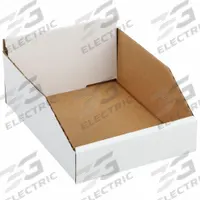 PACKAGING CORPORATION OF AMERICA Corrugated Shelf Bin: 11 in Overall Lg, 8 1/4 in x 4 3/4 in, White (MPN 1W768). Key specifications — Brand: PACKAGING CORPORATION OF AMERICA; % Recycled Content: 30-45%; Manufacturer Part Number: 1W768; Includes Dividers: Dividers Not Included; Electrostatic Discharge: Not Electrostatic Discharge Conductive.