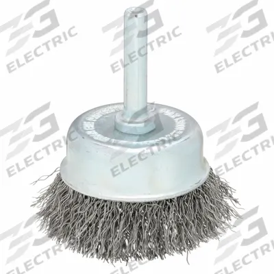 APPROVED VENDOR Cup Brush: Crimped Steel, 2 in Brush Dia, 1/4 in Shank - Light-Cleaning Brushes for Carbon Steel
