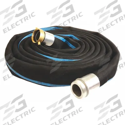 CONTINENTAL Water Discharge Hose: 4 in Hose Inside Dia., 125 psi, Black, 4 in x 4 in Fitting Size - EPDM Water Suction & Discharge Hose Assemblies with Spiral-Plied Synthetic Fabric Reinforcement
