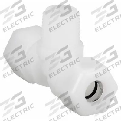 PARKER Compression Tee Fitting: 1/2 in OD x 1/2 in OD x 1/2 in Pipe Size - General Purpose Nylon Compression Fittings