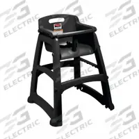 RUBBERMAID COMMERCIAL PRODUCTS High Chair: Black, 99 cm Overall Ht, 33 cm Overall Wd, 23 3/8 in Dp (MPN FG780508BLA). Key specifications — Manufacturer Part Number: FG780508BLA; Color: Black; Product Type: High Chair; Brand: RUBBERMAID COMMERCIAL PRODUCTS.