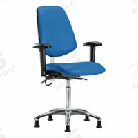 ESD Task Chair: Vinyl, Arms Included, Ht Range 21 1/2 in to 29 in, 18 1/2 in Seat Wd, 17 in Seat Dp (MPN BR-ESD-VMBCH-MB-CR-T0-A1-NF-EG-ESDBLU). Key specifications — Foot Support: No; Back Tilt Backward: 13.5°; Back Tilt Forward: 10.5°; Base Material: Aluminum; Brand: APPROVED VENDOR; Product Type: ESD Task Chair; ESD-Safe: ESD-Safe.