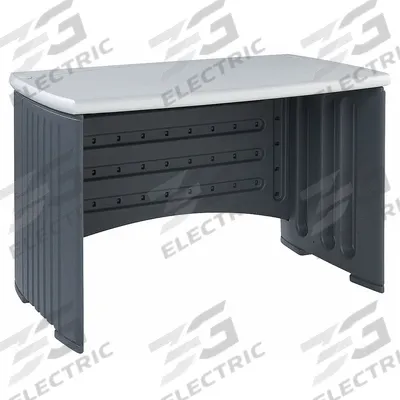 ICEBERG Office Desk: Plastic, Charcoal/Silver, 0 Pedestals, 0 Drawers - Desk Shells