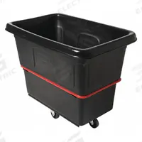 RUBBERMAID COMMERCIAL PRODUCTS Cube Truck: 8 cu ft, 700 lb, 38 3/8 in L x 26 in W x 28 1/4 in H, Std (MPN FG470800BLA). Key specifications — Manufacturer Part Number: FG470800BLA; Brand: RUBBERMAID COMMERCIAL PRODUCTS; Caster/Wheel Configuration: (2) Swivel; Color: Black.