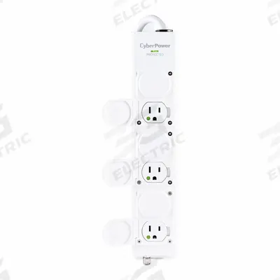 CYBER POWER Outlet Strip: 6 Outlets, 15 ft Cord Lg, 1,560 J Rated Energy, 15 A Current - Healthcare Surge Protectors