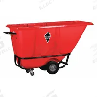 GRAINGER Tilt Truck: 13.5 cu ft, 850 lb, 65 in L x 29 1/2 in W x 36 in H, Red, Flat (MPN 21VK42). Key specifications — Color: Red; Brand: GRAINGER; Caster/Wheel Configuration: (2) Swivel.