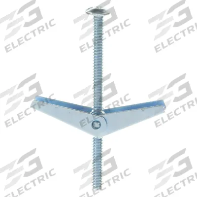APPROVED VENDOR Toggle Bolt Anchor: 1/2 in Dia, 2 in Overall Lg, #6-32 Thread Size, Steel - Standard Toggle Bolts