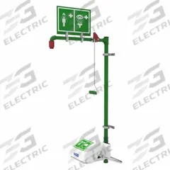 HUGHES SAFETY Shower with Eyewash: Wall Mnt, Covered, Plastic Bowl, Galvanized Steel Pipe (MPN 33G45G). Key specifications — Brand: HUGHES SAFETY.