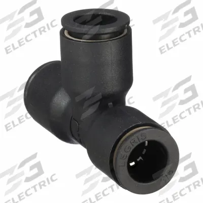 LEGRIS Push-Fit Tee Fitting: 3/8 in OD x 3/8 in OD x 3/8 in OD Size, 2 1/32 in Overall Lg - Nylon & Nickel-Plated Brass Tube Fittings