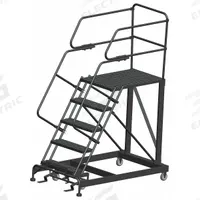 BALLYMORE Mobile Work Platform: 4.2 ft Platform Ht - Max, 36 in x 36 in, Steel, 800 lb Load Capacity (MPN SEP5-3636). Key specifications — Folding: Not Foldable; Mobility: Rolling; Brand: BALLYMORE; Color: Gray; Height Adjustability: Fixed Height; Includes Handrails: Handrails Included; Locking Mechanism: Foot-Activated Step Lock; Handrails: Includes Handrails.