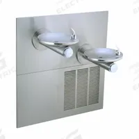 ELKAY Bi-Level Fountain: On-Wall, 40 13/16 in Ht, Front Push Button, 8 gph @ 50°F, Gray (MPN LRPBM28K). Key specifications — Housing Color: Gray; Brand: ELKAY; Housing Material: Stainless Steel; Housing Finish: Stainless; Chilling Capacity: 8 gph @ 50°F.