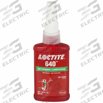 LOCTITE Retaining Compound: 640, 1.7 fl oz, Bottle, Green - Extended Working Time Retaining Compounds