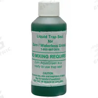 ZURN Waterless Urinal Sealant: Liquid, Green (MPN ZGS-04OZ). Key specifications — Product Type: Waterless Urinal Sealant; Brand: ZURN; Color: Green; Material: Liquid.