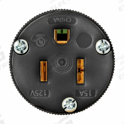 HUBBELL Straight Blade Connector: 5-15R, 125V AC, 15 A, 2 Pole, 3 Wire, Black (MPN HBL5269CBKST) - General Purpose Connectors