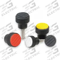 Hand Knob: Knurled, Plastic w/ Steel Thread, 3/8"-16 Thread, 14 mm Thread Lg, 34 mm Dia, Gray (MPN K0247.3A4). Key specifications — Brand: KIPP; Color: Gray.
