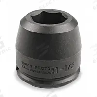 PROTO Impact Socket: 1 1/2 in Drive Size, SAE, 2 3/8 in Socket Size, 6-Point, Std, Black Oxide (MPN J15038). Key specifications — attr1215501: PROTO; attr1215515: Black Oxide; attr1215518: 2-3/8 in.