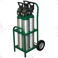 SAFTCART Medical Cylinder Cart: 250 lb, 4 Cylinder Capacity, 4 1/2 in Max. Tank Dia., Raised (MPN MDE-4). Key specifications — Brand: SAFTCART; Caster/Wheel Configuration: (2) Axle-Mounted.