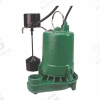 MYERS Submersible Sump Pump: 1/3 hp, 115V AC, 50 gpm Flow Rate @ 10' of Head, 1 1/2 in FNPT, 4.1 A (MPN MSCI33V10). Key specifications — Rated Voltage: 115V AC; Brand: MYERS; Switch: Piggyback Vertical Float.