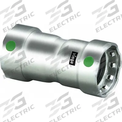 VIEGA MEGAPRESS Crimp Coupling Fitting: 1 1/4 in Pipe x 1 1/4 in Pipe Size - Potable Water Stainless Steel Press Fittings